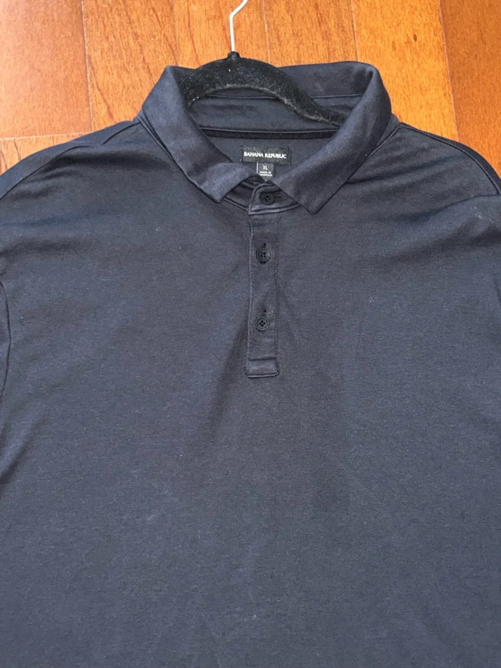Banana Republic Polo Shirt Men’s XL Black 100% Cotton Logo Golf Preppy Office